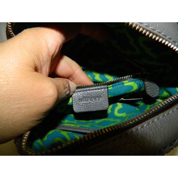 Oryany Kaye Round Whip Stitch Pebbled Leather Crossbody Bag Tassel & Adj Strap - Picture 3 of 16